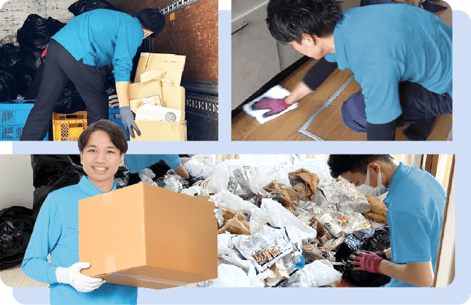 ゴミ屋敷片付けの作業の様子